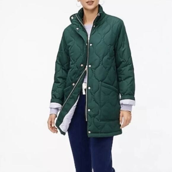 J. Crew Jackets & Blazers - J. Crew Factory City Puffer Coat Forest Green Women’s Size Small